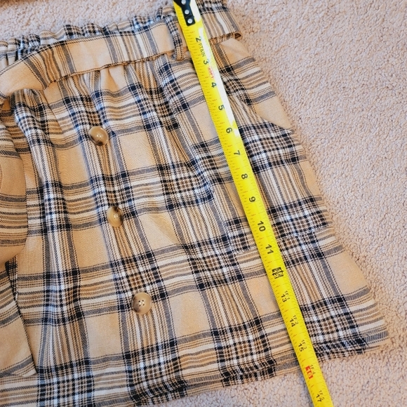 NWT Zaful Tan Plaid 2 Piece Skirt Set L - Picture 9 of 13
